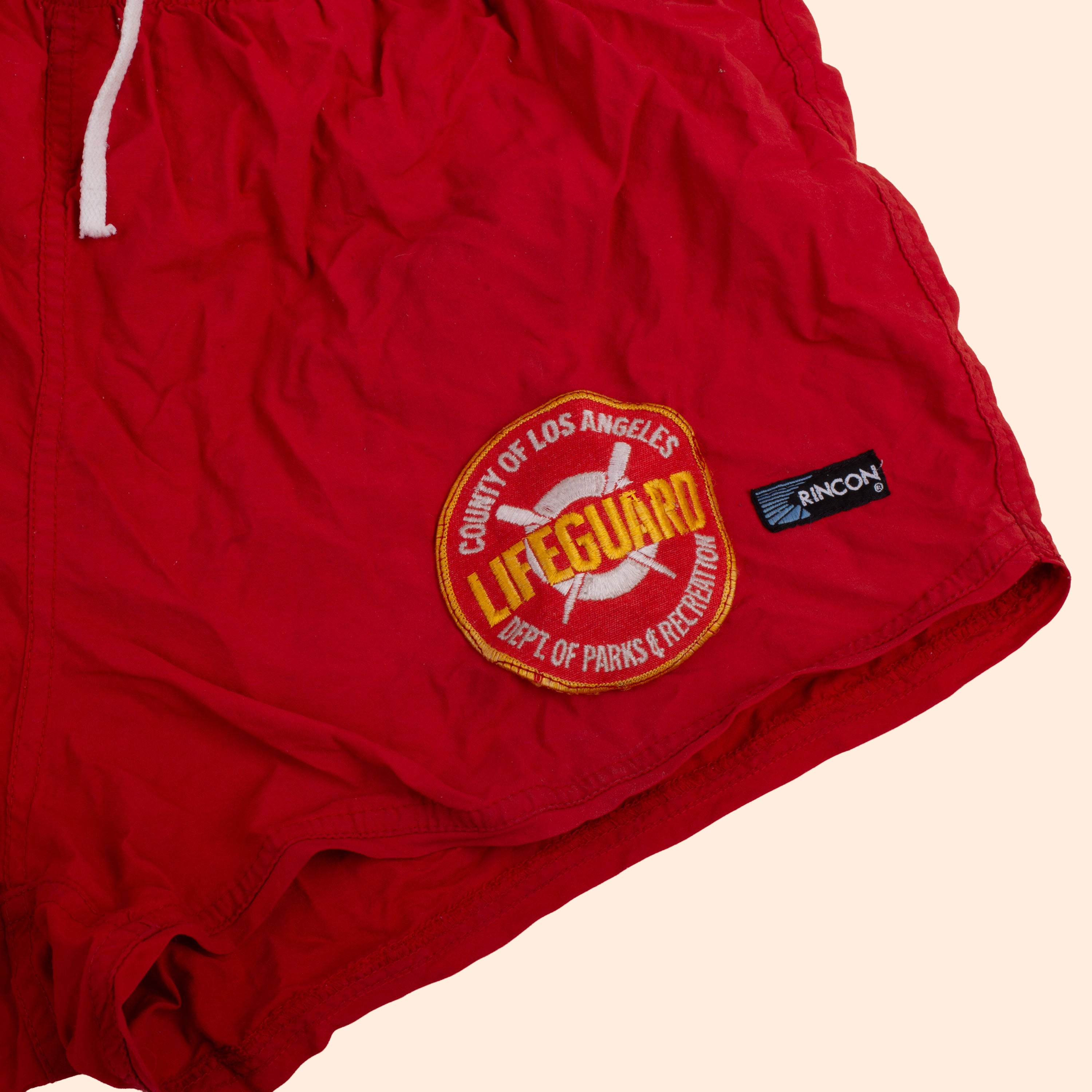 Vintage "County of LA Lifeguard" Swim Trunks