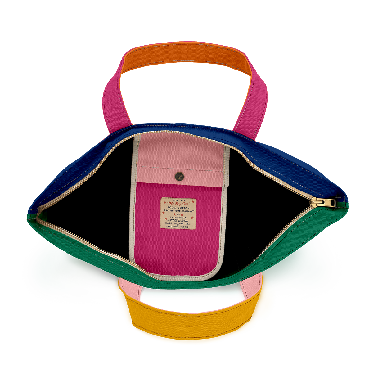 "Big Sur" Mixed-Up Zippered Tote