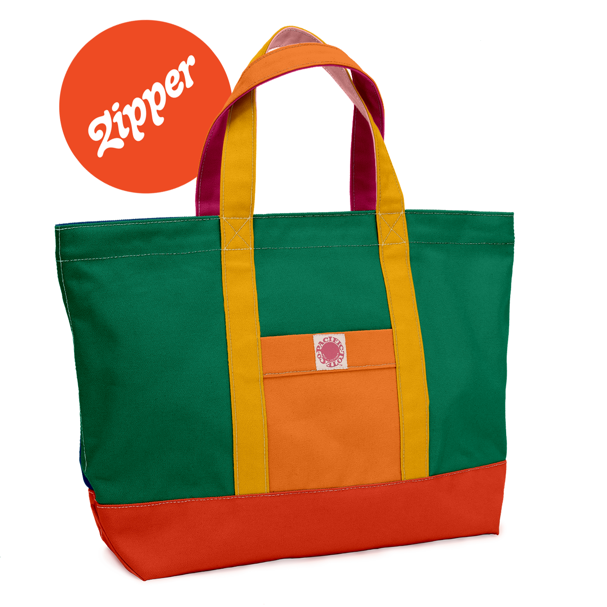 "Big Sur" Mixed-Up Zippered Tote