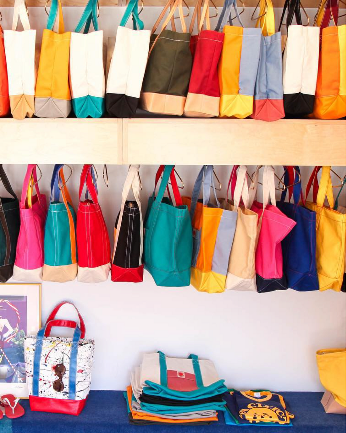 colorful summer market shopping bag