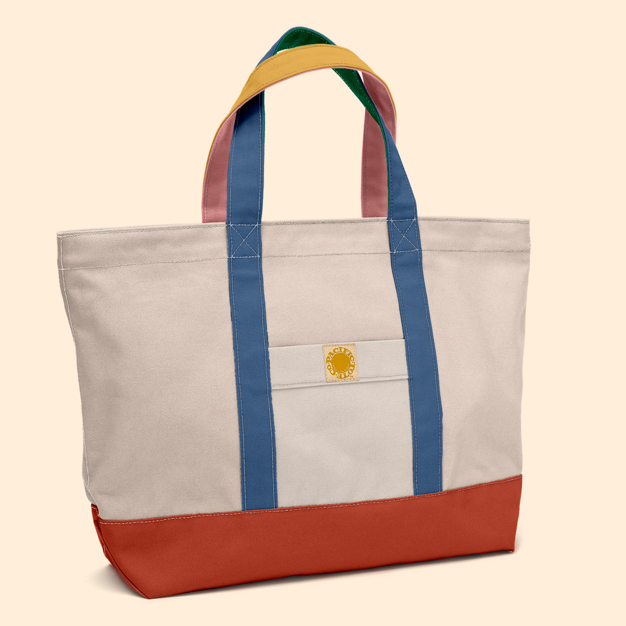 "Big Sur" Mixed-Up Zippered Tote