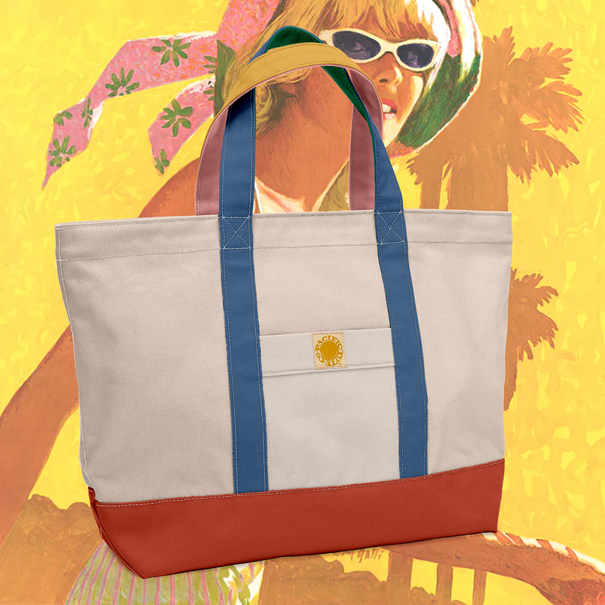 "Big Sur" Mixed-Up Zippered Tote